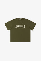 Alhamdulillah heavyweight cotton tee by 5ivepillars in Black, Army Green, and Brown