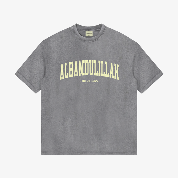 Alhamdulillah Tee - Washed Grey (Preorder)