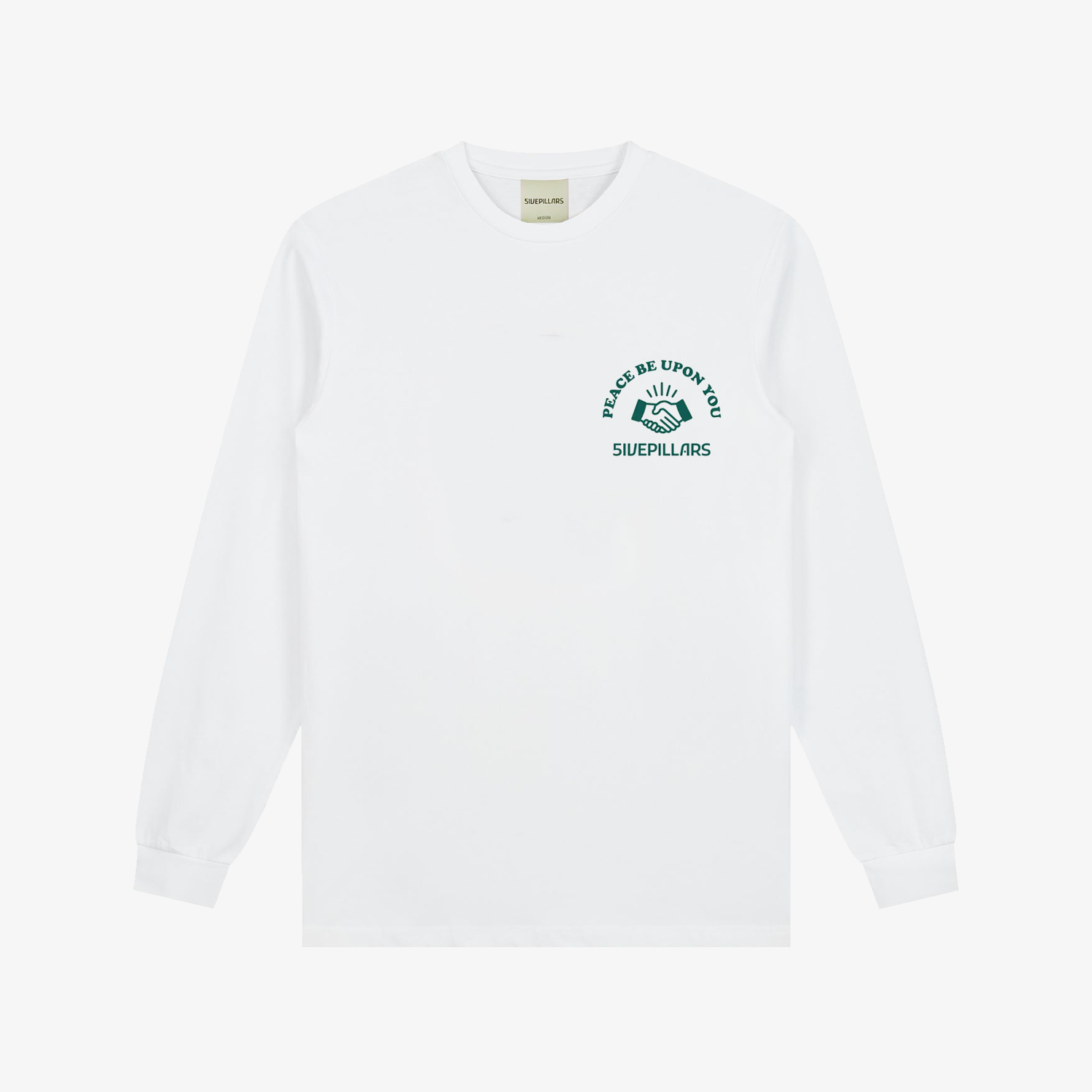 Peace Be Upon You Long Sleeve Tee - White