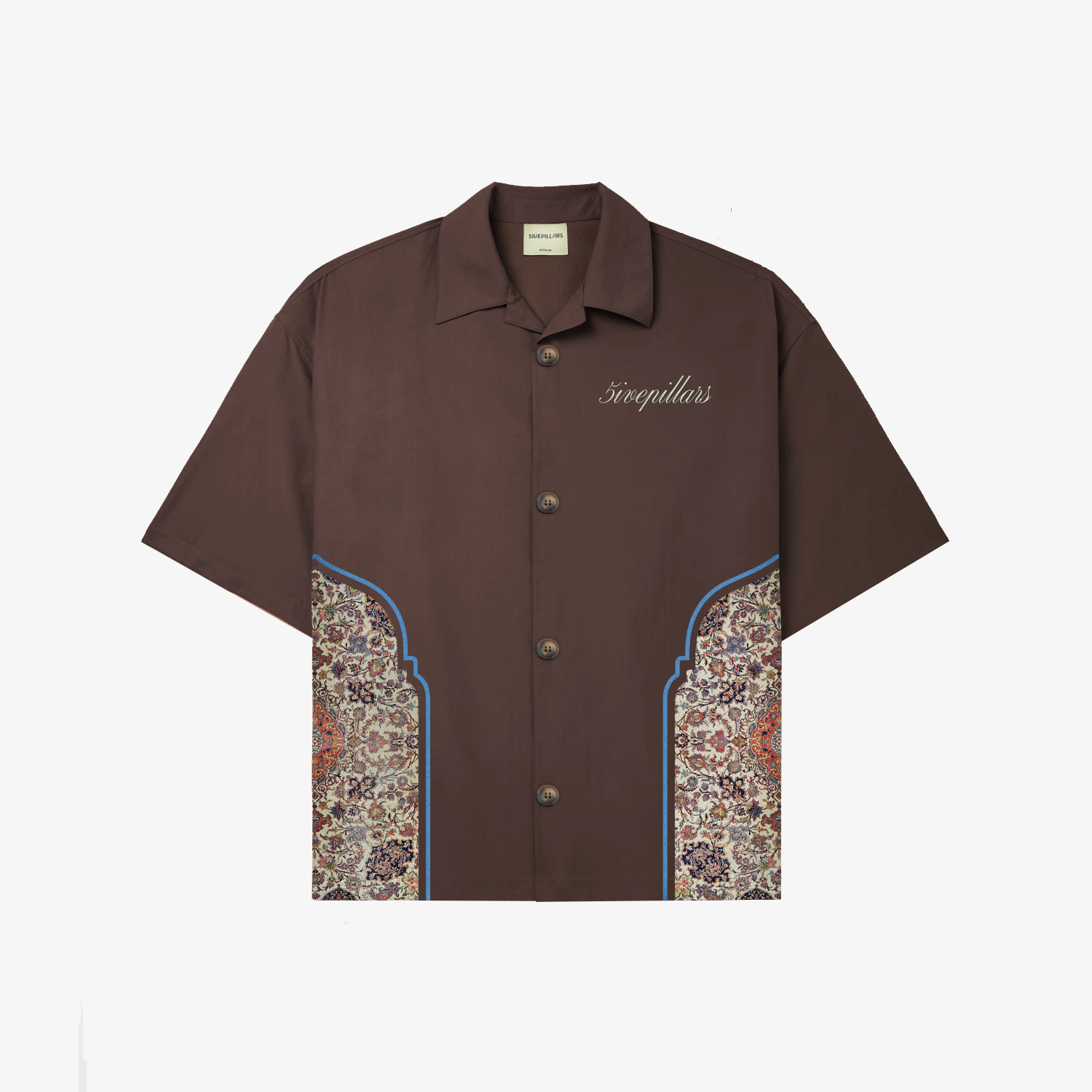 5ivepillars Arch Button Up - Brown