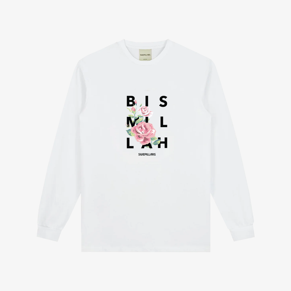 Bismillah Flower Tee - White (Preorder)